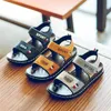 Kinder Echtes Leder Sandalen Jungen Sport Strand Sandalen Easy Hook Baby Sommer Schuhe Weiche Anti-Slip Casual Sandalen 210713