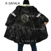 Herenwol blends premium anzac day varens maan bloem print hogere kwaliteit casual overjas kasjmier mannelijke mantel mantel fleece hoodie blanke blanke