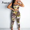 Fanieces leopard print jumpsuit kvinnor sexig strapless klubb sommar mode övergripande rompers spets upp höga midja casual jumpsuits 210520