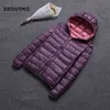 Sedutmo Zima Plus Rozmiar 3XL Duck Down Down Women Kapturem Dwóch Side Wear Kurtki Ultra Light Płaszcz Spring Puffer Kurtka ED616 210819