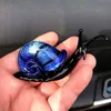 Silver Foil Murano Glass Snail Miniature Figurines Ornaments Cute Animal Collection Home Decor Statuette Year Gift For Kids 210804