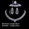 Emmaya Zirconi Cubic Zirconia Collana da sposa Orecchini Bracciale Anello Set di gioielli da sposa in cristallo di lusso per damigelle d'onore H1022