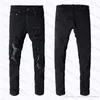 2022 Дизайнерские джинсовые брюки мужски для женщин Т -рубашки Печата Печать Армия Зеленая разрушенная мужская джинсовая деним