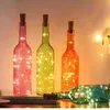 Piles incluses 10pcs 1M 2M LED Lampes de cordes de cordes de bouteille de vin de bouchon de vin en forme de liège pour la décoration de mariage de fête Lampe 211122