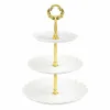 Andra bakprogramgräns 10000 3 Tier Plastic Cake Stand eftermiddagste Bröllopsplattor Party Tabell Shop Three Layer Rack