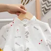 2021 Nouvelle mode jaune bébé garçon vêtements t-shirt + shorts imprimés enfants vêtements ensembles enfant garçon costume enfants vêtements pour 1-4 ans X0802