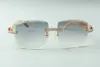 2021 XL diamantes designers óculos de sol 3524022 lente de corte natural branco boi chifres óculos tamanho 58-18-140mm291y