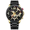 Hot Säljare Crrju Sports Watch Mens Watch 47mm Stålband Sport Klocka Vattentät