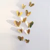 12 Pz/pacco Adesivi Farfalla Fiore Con 3D Tridimensionale Scava Fuori Adesivi Murali Di Carta Per Matrimonio Festa Di Compleanno Home Room Cafe Shopwindow Decor