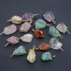 Pendentif en pierre Reiki pour femmes, enveloppe de fil d'or, guérison brute, cristal de Jade, collier de pierres semi-précieuses, bijoux énergétiques