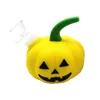 Halloween Pumpkin Shape Silicone Hookah Mini Bong Water Pipes Tobacco Tool Dab Rig Colorful Portable Hookahs Bongs With Funnel Bowl