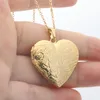 1pc Carved Designs Heart Photo Frame Pendant Necklace Stainless Steel Charms Locket Necklaces Women Men Fashion Memorial Jewelry