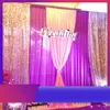 10FTX10FT Glitter Parlak Pullu Backdrop Perde Ile Buz Ipek Örtü Paneli Doğum Günü Partisi Düğün Fotoğraf Booth Arka Plan Dekorasyon Için