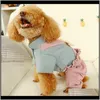 Apparel Pet Supplies Hem Garden Drop Leverans 2021 Vinterhund Bloomers Bow Husdjur Outfits Varma kläder för Small Cat Costumes Coat Jacket Pu