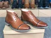 Erkek Tasarımcı Elbise Ayakkabı Dantel-up Martin Ayak Bileği Boot Örgün Iş Çizmeler El Yapımı Hakiki Deri Düğün Parti Ayakkabı ile Kutusu 034