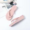 Slippers Shoes Woman 2021 Casual Med Candy Colors Rubber Flip Flops On A Wedge Shale Female Beach Platform Luxury Hawaiian