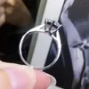 Обручальные кольца 925 Серебряное кольцо классическое кольцо Классическое стиль круглое вырезка с одним рядом годовщина помолвки 1CT 2CT 3CT 220920