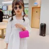 Designer children handbags fashion kids one shoulder bag Girls lattice crossbody bags brand lady mini purse pure color letter deco Silicone pearl handbag