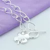 Charm Bracelets High Quality 925 Silver TO Twist Figure 8 Shape Solid Four-leaf CloverPendant Bracelet For Women Fashion Jewelry Annivesary