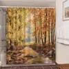 Ink Painting Art Shower Curtains Waterproof Fabric Cloth Bathroom Decoration Supply Washable Bath Room Curtain douche gordijn 3d 210609