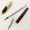 Jinhao 9009 escuro vermelho e dourado luxo diamante extra fina fina caneta 0,38mm canetas de tinta para escrever R20