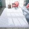 Carpets de zone moelleux Black Shag Tapis chambre à coucher de chambre à coucher de salon