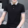 BROWON Nouvelle Arrivée Hommes Polos À Manches Courtes D'été Casual Solide Couleur Hommes Tee Tops Turn-Down Slim Fit Polo Hommes H1218