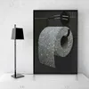 Gemälde lustige glänzende Toilettenpapier Leinwand Malerei Wandkunst abstrakte schwarze Bild Poster Druck Tapete Wohnzimmer Dekoration