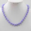 Pierre naturelle violette, Jades calcédoine, perles rondes de 8mm, 10mm, 12mm, bijoux à bricoler soi-même, collier 18 pouces, chaînes B1025 Morr22