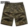 URSPORTTECH Mens Camouflage Shorts Summer Beach Zipper Secure Pocket Quick Dry Fashion 4xl Large Size Male Bermuda Short Homme 210528