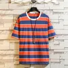 T-shirt Oversized Cotton Men Fashion Men Summer Tshirts Striped Tee Shirts 5xl Casual T-shirt för mannen Streetwear Stor storlek H1218