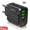 5V 3A LED Display 3 Port AC Home Travel Wall Charger Power Adapter för iPhone Samsung Huawei Android Phone PC Fabrikspris