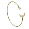 Nueva Simple Moon Star Pulsera abierta Brazaletes Día de San Valentín Pulseras de regalo de cumpleaños para mujeres Pulsera de joyería Mujer D835 Q0719