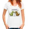 공룡은 마지막 말을 먹는다 재미있는 티셔츠 여성 새로운 흰색 캐주얼 통기성 티셔츠 Femme 짧은 소매 티를위한 210324