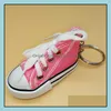 Keychains Accesorios de moda Cadena de anillo de llave creativa mini lienzo zapatos zapatillas de zapatilla de tenis simaci￳n deportivo regalo de colgante de llaves divertidos lx