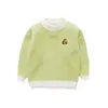 Meninas Camisola Baby's Casaco Outwear 2021 Soft Plus Velvet Engrossado Quente Inverno Autumn Knitting Scoop Jacket Roupas Infantis Y1024