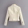 Veste de printemps en cuir PU avec fermeture éclair pour Moto, style simple et tendance, manteaux courts en faux cuir