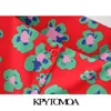 Élégant imprimé floral noeud papillon ceintures mini robe femmes mode col carré manches courtes robes féminines robes 210420