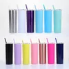 Sublimation 20oz 30oz Skinny Mug Sublimating 600ml 900ml Slim Tumbler Blank or Photo On Cup Straight Water Wine Glass DIY Make Your Design Be Real Free Plastic Straw