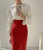 Höst Vinter Elegant Office Lady Women Trumpet Mermaid Bodycon High Waist Skinny Kvinna Midi A-Line Skirts 211120