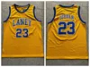 Mi08 Mens Vintage Michael Jodan Laney High School Jersey Basketball Jerseys Blue Yellow White Stitched Shirts S-XXL