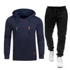 Outono inverno homem tracksuit pulôver com capuz homens moletom sports terno macho casual tracksuits calças e hoodies 2 partes sets y0831