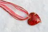 Atacado 6Color de vidro pingente de coração artesanal mistura colorida fita espiral colar incrustado jóias para as mulheres presente de Murano
