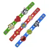 18CM 17 Colors 20 Pcs/Set Silicone Wristbands Cartoon Wrist Strap Adjustable Sports Bracelet Bands Kids XMAS Gift PartyParty Favors