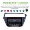 Hyundai I20 LHD 2018-2019 Aux WiFiサポートOBD2 DVR SWC Carlayのある9インチヘッドユニット車DVD GPSラジオプレーヤー