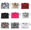 11 Colors Designer Wallet Keychain Leopard Print PU Leather Bag Keychains Holder Wallets Credit Card Key Ring Wristlet Handbag Women Accessories
