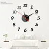 Horloges murales 3D horloge miroir autocollants salon amovible art décalcomanie bricolage autocollant décoration de la maison