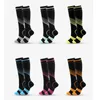 Spor çorap altı çift sıkıştırma elastik uzun tüp koşan renk çizgili