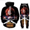 Rilasciare nuovi uomini / donne horror film chucky divertente stampa 3D moda tracksuits pantaloni + con cappuccio con cappuccio Casual abbigliamento sportivo