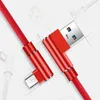 Câbles Micro USB type-c en alliage à 90 degrés, tissu 2,4 a, 1m, 3 pieds, pour Huawei Lg Samsung S8 S9 S10